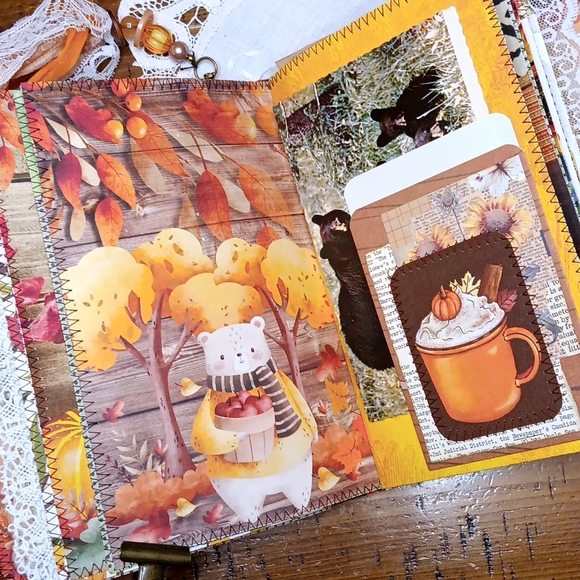 Gratitude Soft Plush Cover Fall Junk Journal - Picture 10 of 13